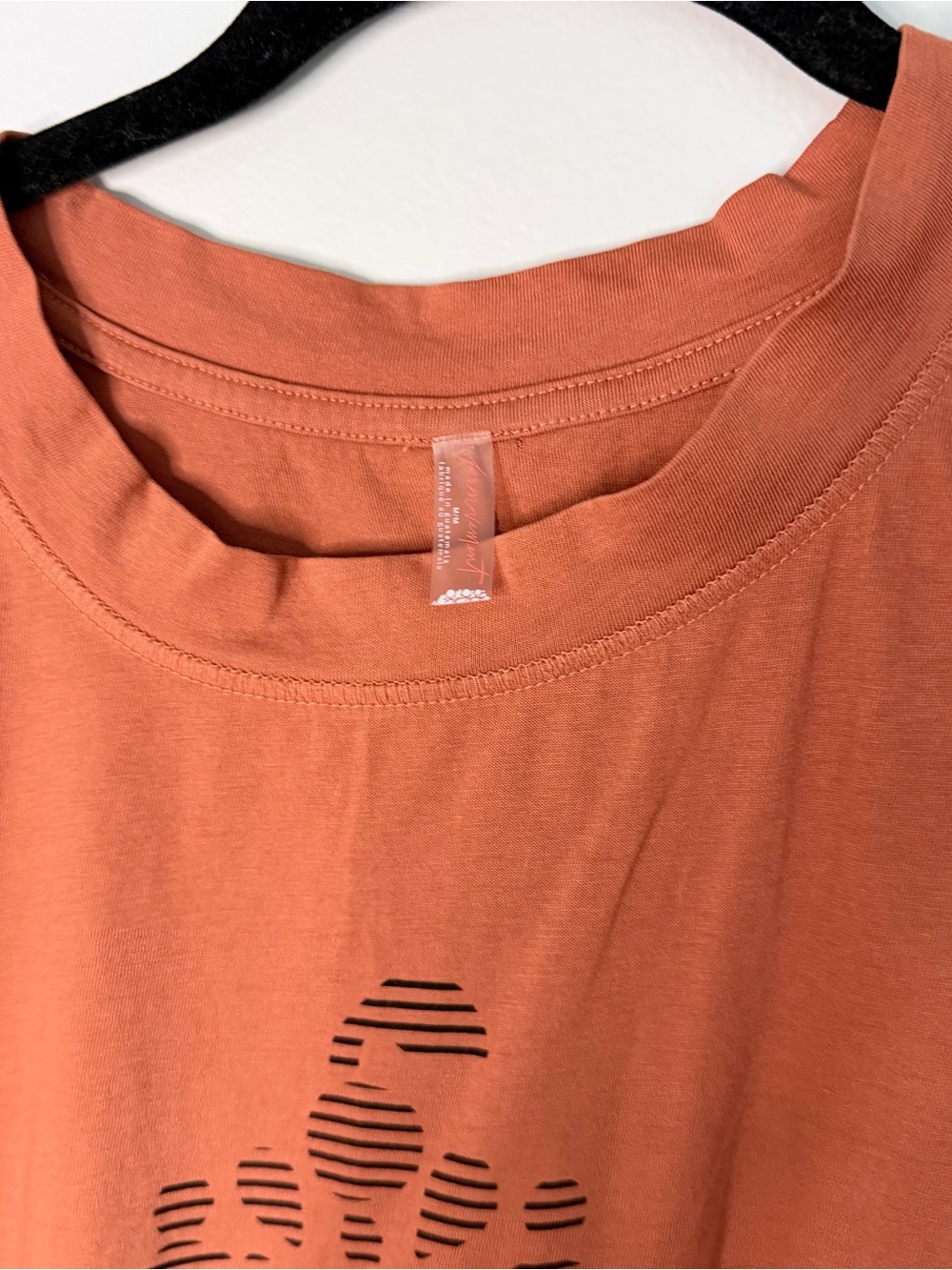 FP Movement by Free People Rust Orange Muscle Tank with Black Graphic - Picture 3 of 8